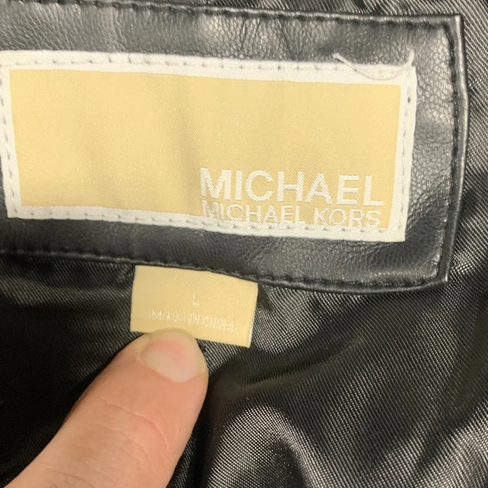 Michael Kors Ruched leather biker jacket - Women’s‎ L - 327